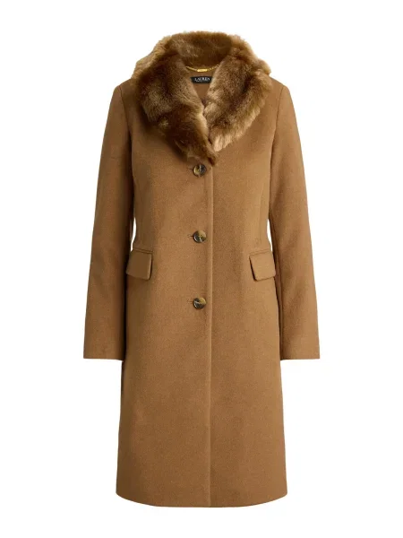 LAUREN RALPH LAUREN Palton de lână Straight Fit maro
