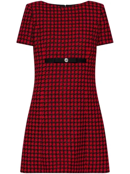 Mała sukienka mini Versace tweedowa garniturowa czarna