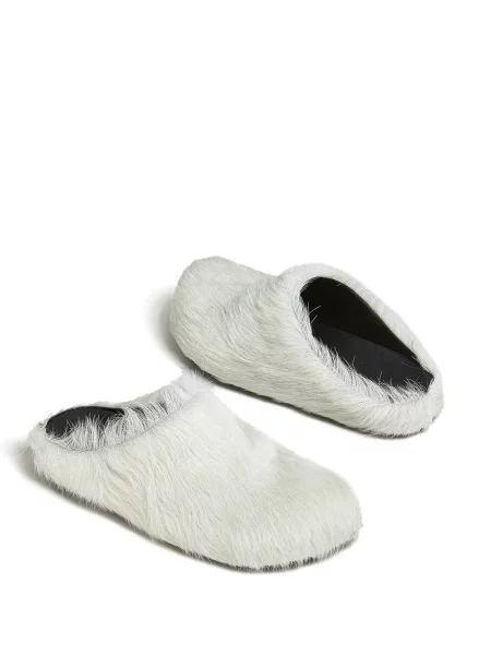 Papuci tip mules Marni alb