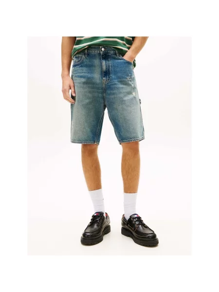 Pantaloni Tommy Jeans albastru