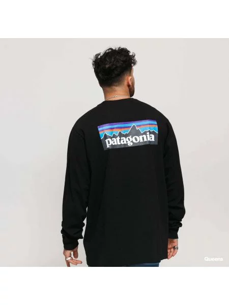 Trekové tričko longsleeve Patagonia Logo Responsibili black černé