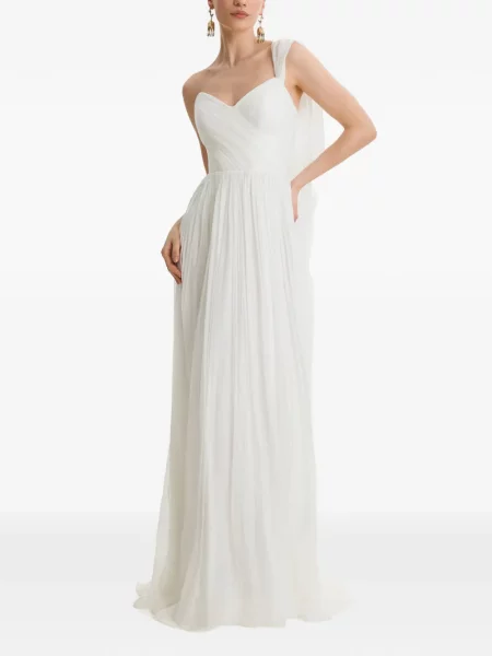 Rochie maxi Framboise cu un umăr gol alb