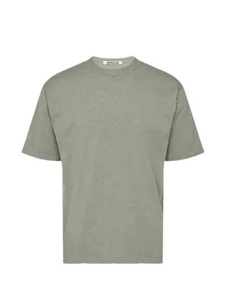 Tricou Auralee cu decolteu rotund verde