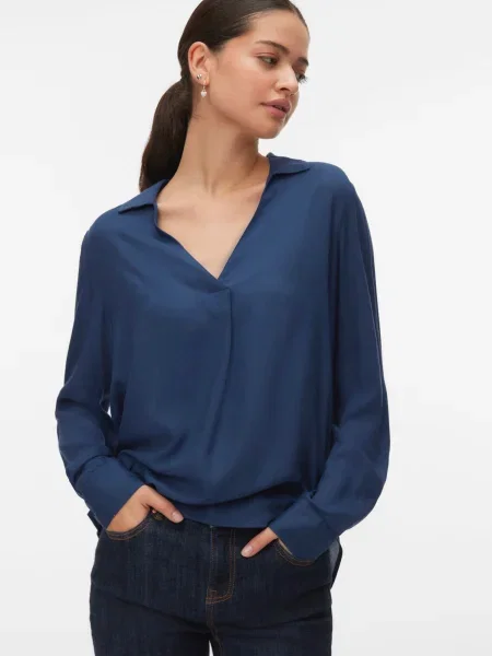 VERO MODA Bluză VMBUMPY bleumarin