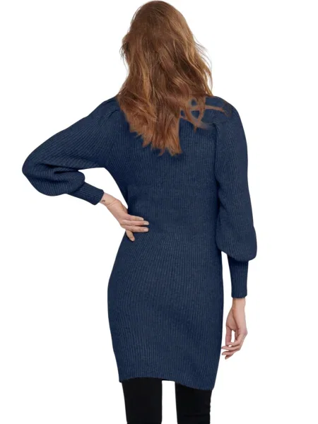 Sukienka o kroju comfort fit z dzianiny z mieszanki model ‘KATIA’ Only niebieska