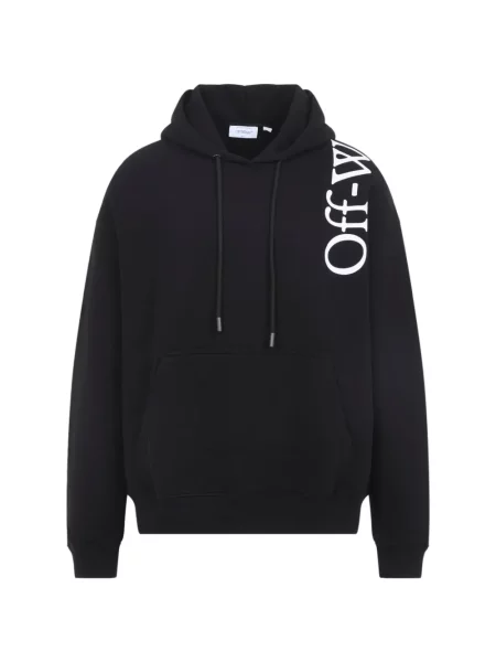 Hanorac cu glugă Off-white cu imagine alb