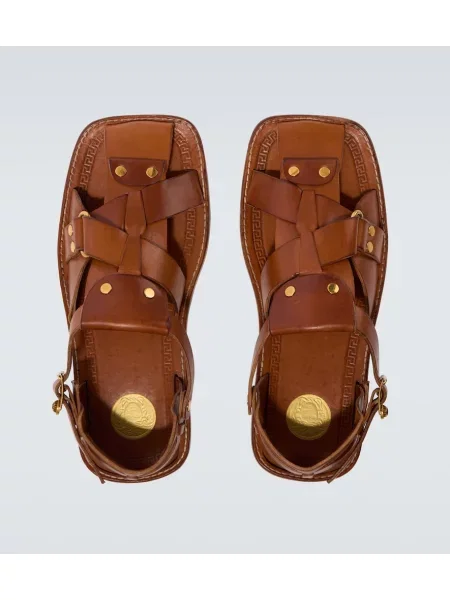 Sandale Versace din piele maro