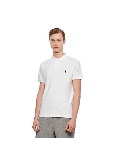 Długa koszulka Polo Ralph Lauren z siateczką z długim rękawem biała