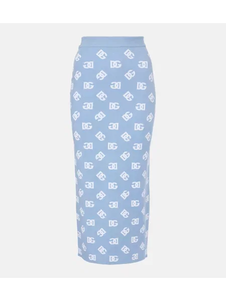 Midi krilo Dolce&gabbana z avtogramom modra