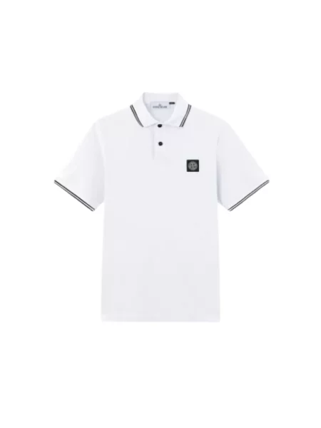 Koszulka polo Stone Island z kamieniami biała