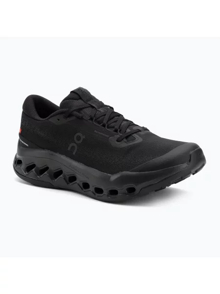 Pantofi de alergare bărbați On Cloudsurfer Trail 2 Waterproof negru/negru negru