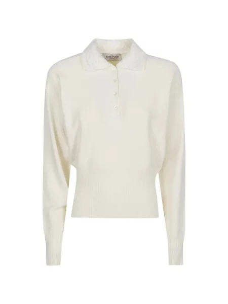 Gulerat top Ermanno Firenze din dantelă