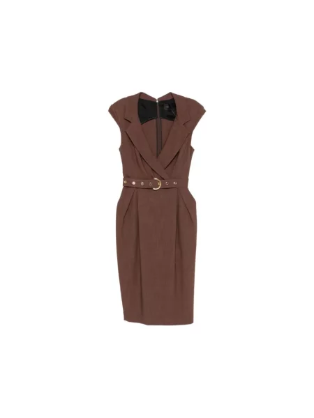 Sukienka midi Pinko garniturowa brązowa
