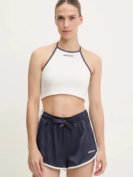 Top Adidas Originals z dekoltem halter biały