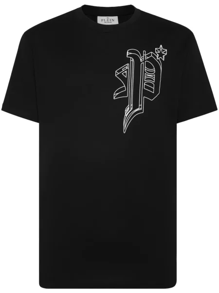 Póló Philipp Plein nyomtatás fekete