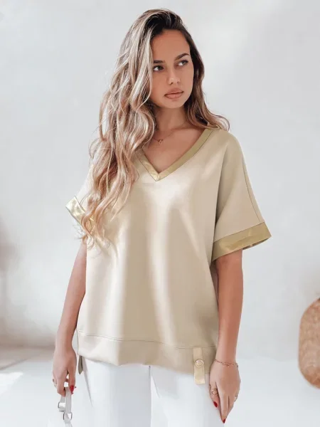 Bluzka oversize SHINE LOVE Dstreet beżowa