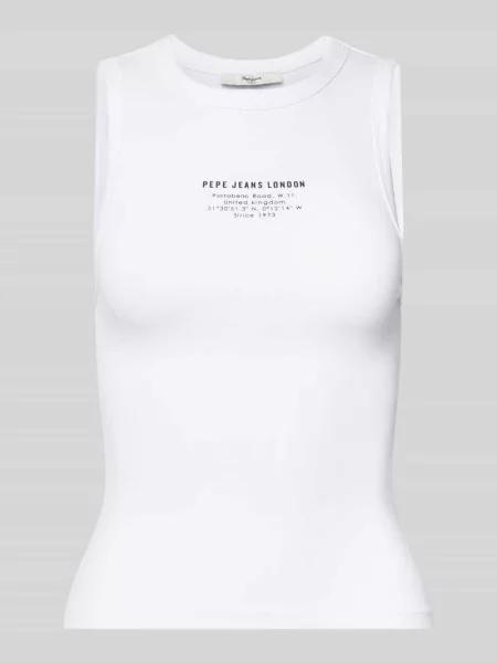 Top Pepe Jeans z nadrukiem biały