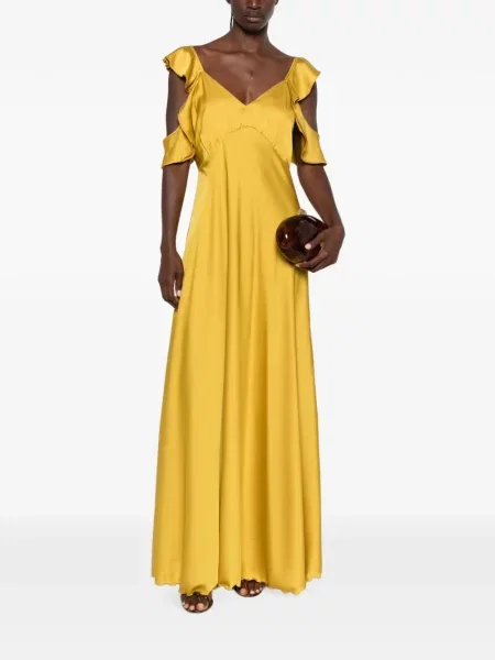 Rochie maxi Le Rjtange cu volane galben