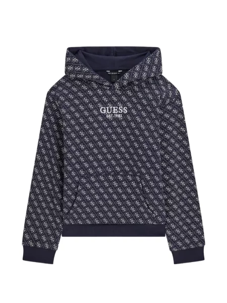 Bluza z kapturem dziecięca Guess niebieska
