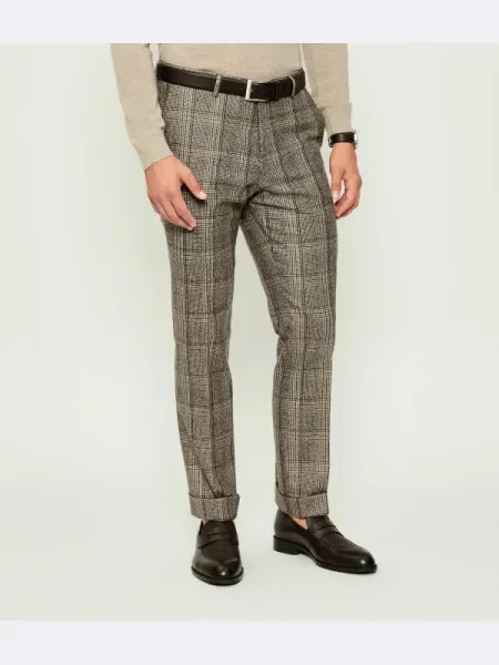 Oscar Jacobson De lână pantaloni chino Dandy gri