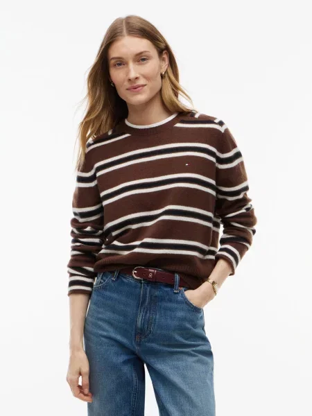 Tommy Hilfiger wełniana bluzka Kobiety Wełna S brązowy