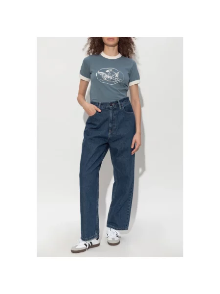 Carhartt WIP jeansy W Brandon high waist niebieskie
