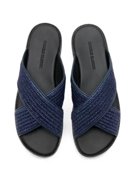 Sandale Manolo Blahnik cu bretele albastru