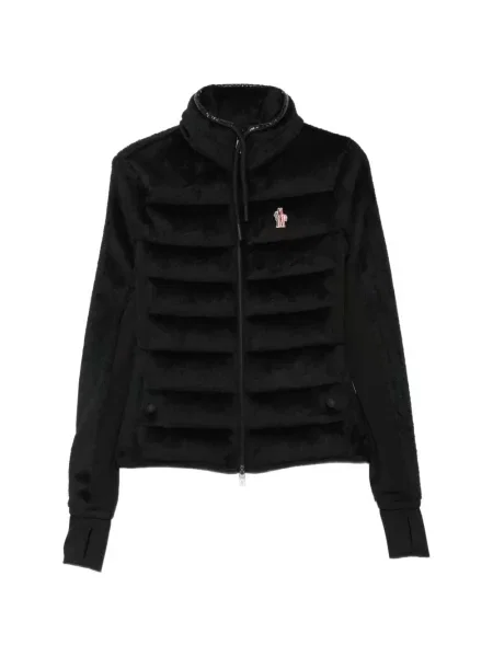 Matlasat geacă Moncler Grenoble din fleece negru