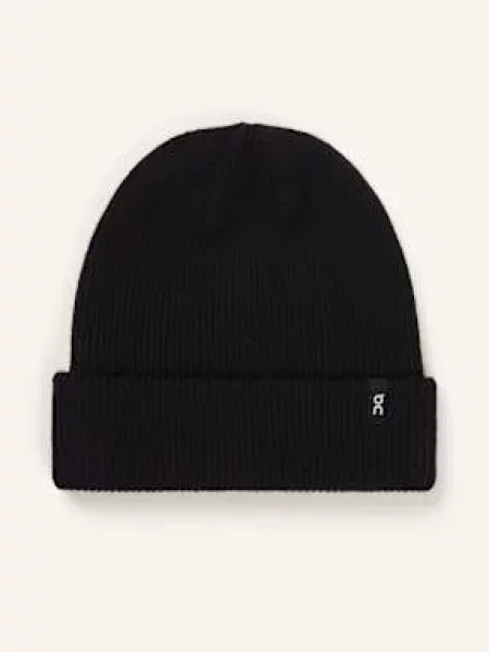 On Merino Beanie Black Universal czarna