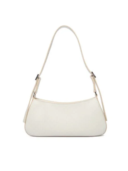 Calvin Klein Kabelka Emblem Aop Small Shoulder Bag Écru biela