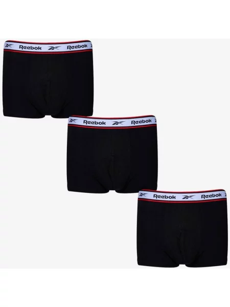 Bokserki Reebok Barlow czysta czerń 3 sztuki S czarne