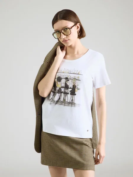 Monari Tricou crem / galben negru