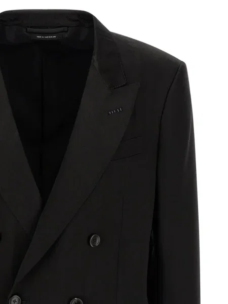 Sacou Tom Ford cu două rânduri de nasturi negru