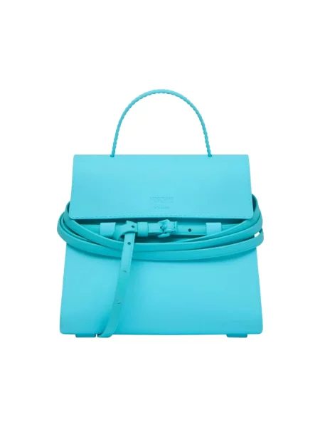 Torba Moschino wiązana niebieska