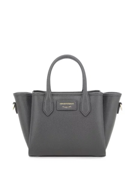 Geantă shopper Emporio Armani cu autograf gri