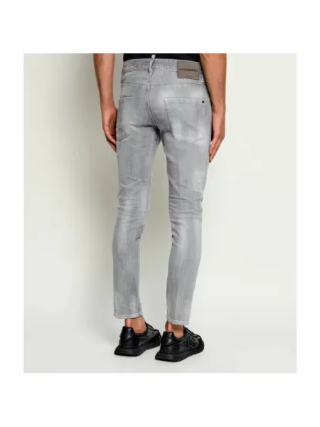 Jeansy Dsquared2 z przetarciami szare