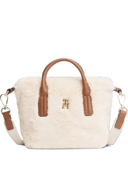Geantă shopper Tommy Hilfiger cu autograf cu blană