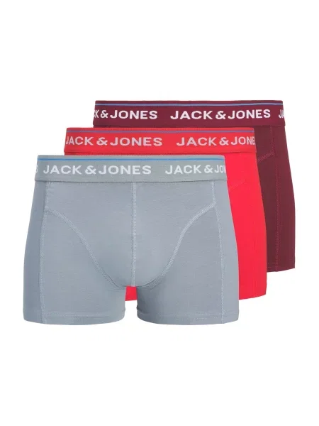 JACK & JONES Boxeri JACBRANCO gri / roșu / roșu vin alb