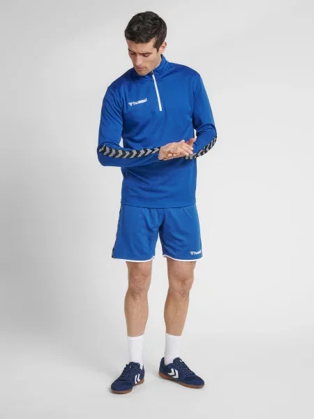 Hummel bluza sportowa na trening hml Authentic Half Zip Sweatshirt r. niebieska