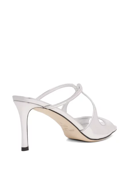 Papuci tip mules Jimmy Choo cu bretele argintiu