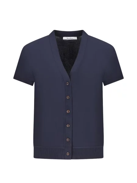 Scurt cardigan Max Mara cu decolteu în V albastru