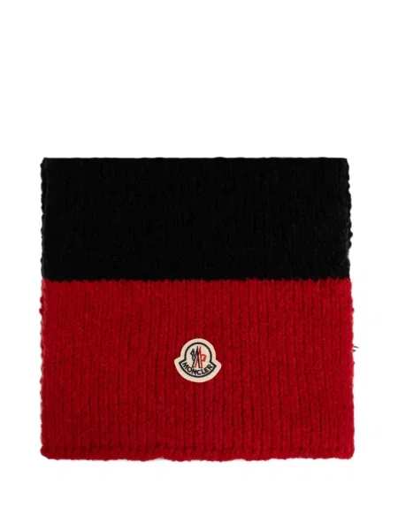 Fular Moncler tricotate chunky cu autograf roșu
