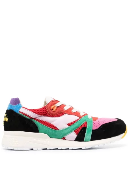 Sneakerși Diadora cu șireturi din dantelă roșu