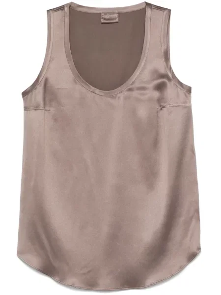 Top Brunello Cucinelli din satin maro