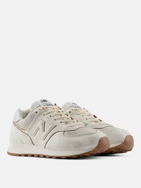 Кожаные кроссовки New Balance 574 белые