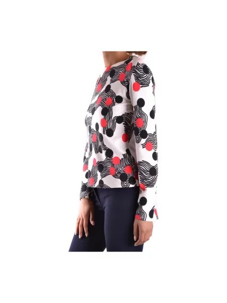 Top Msgm w geometryczne wzory biały