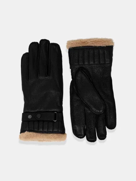 Barbour Kožené rukavice Barbour čierna