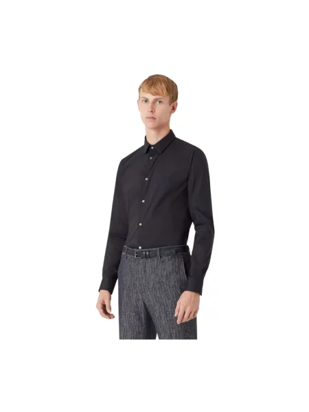 Koszula Emporio Armani ze stretchu niebieska