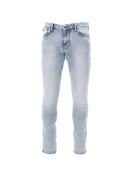 Blugi Emporio Armani cu strasuri cu 5 buzunare albastru