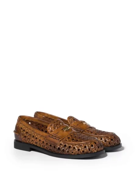 Pantofi loafer Miu Miu din piele maro